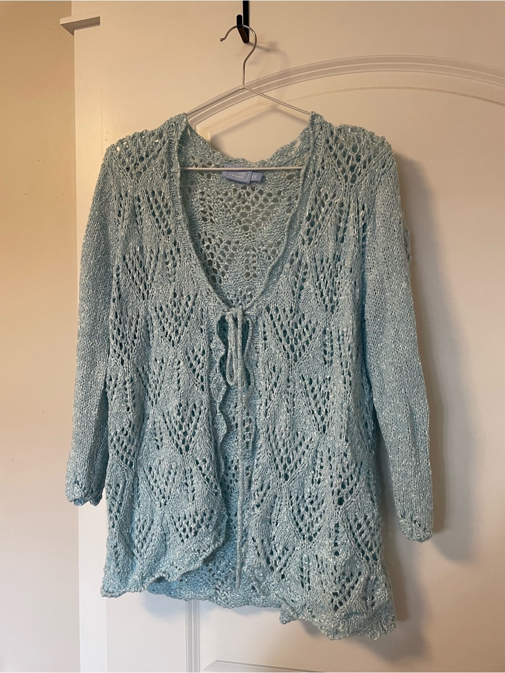 Vintage Shimmery Blue Knit Top